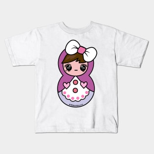 russian matryoshka , cute kawaii doll art Kids T-Shirt